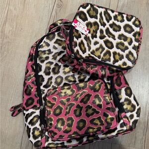 Brand new with tags*Bari Lynn Leopard Print Backpack and Lunchbox Set